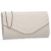 H&G Faux Suede Envelope Clutch Bag - Ivory